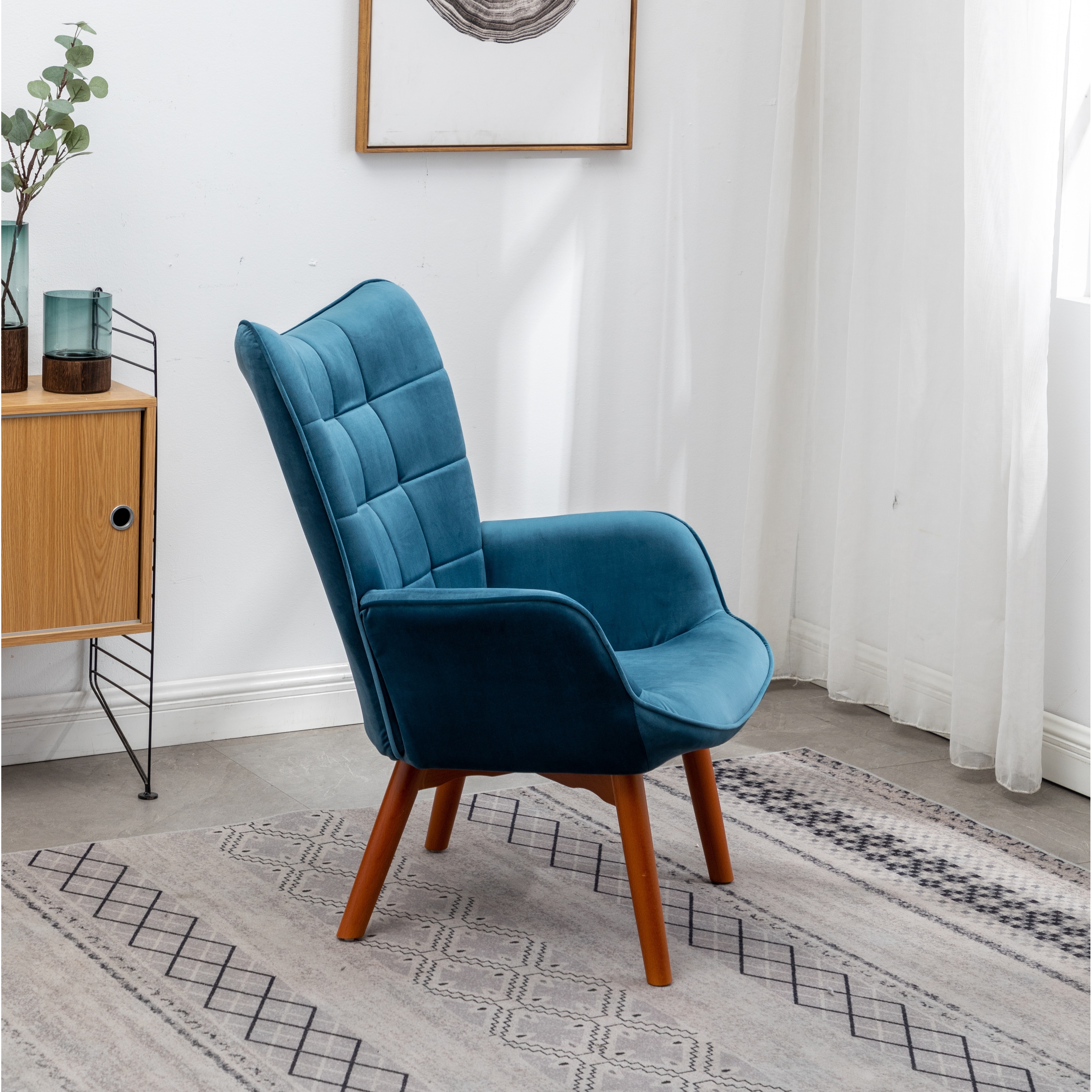 Carson carrington aasen contemporary shop silky velvet tufted accent chair