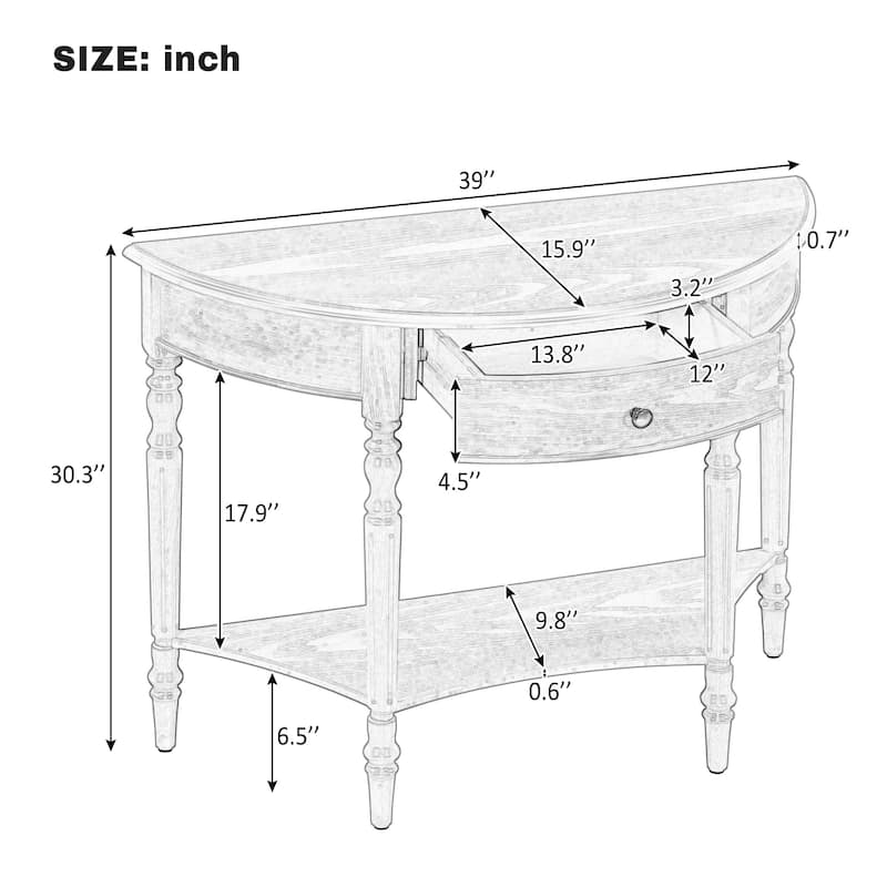 Black Console Table Accent Table with Drawer, Sofa Table Foyer Table Hallway Table with Bottom Shelf