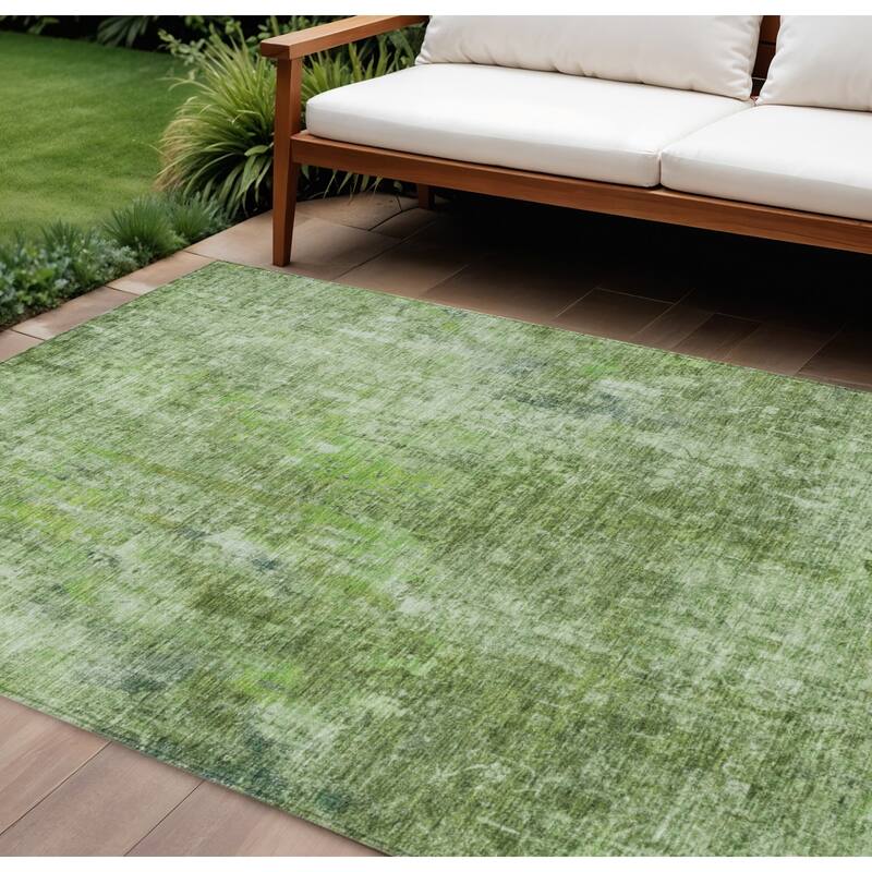 HomeRoots Abstract Transitional Rectangle Outdoor Rug - 9' X 12'