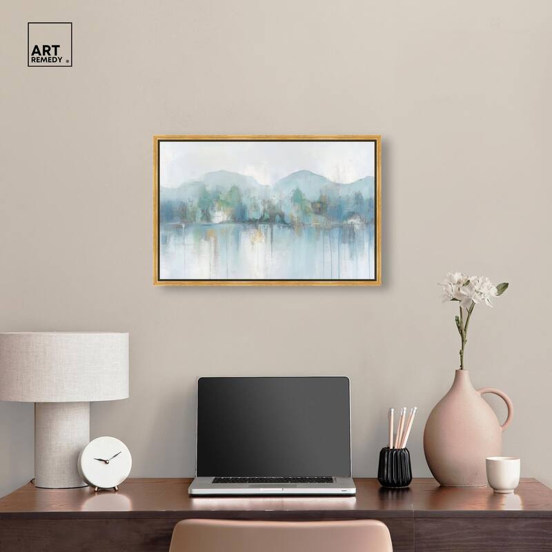 Mirrored Aqua Dream II Canvas by Art Remedy