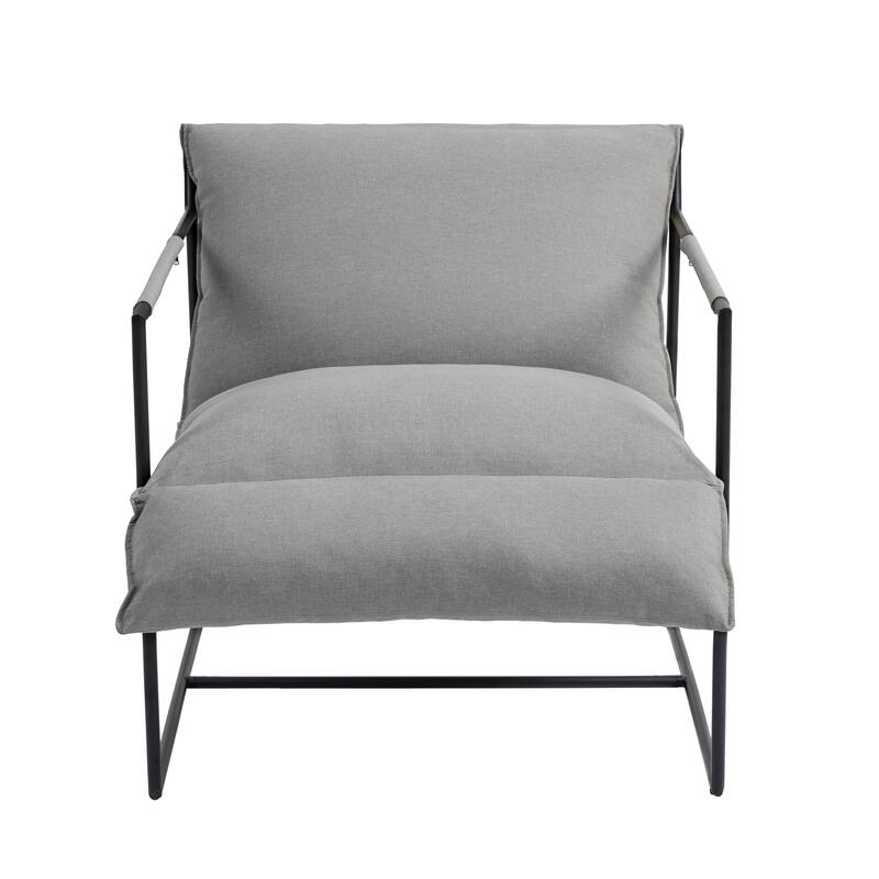 Fabric Armchair Metal Framed Sling Accent Chair