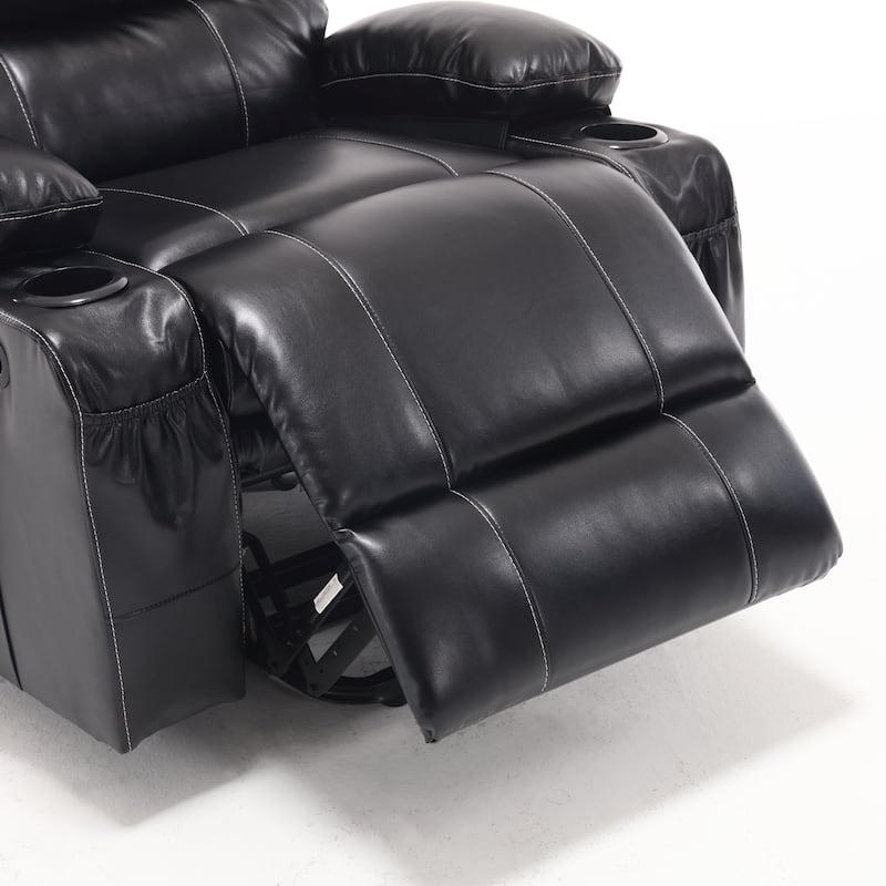 21"W Large Size Electric Power Lift Recliner,8 Point Vibration Massage And Lumber Heat,Remote Control,Side Pockets,Cup Holders