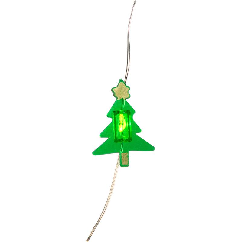 20-Count Warm White LED Christmas Tree Fairy Lights - 6ft Silver Copper Wire - 6'