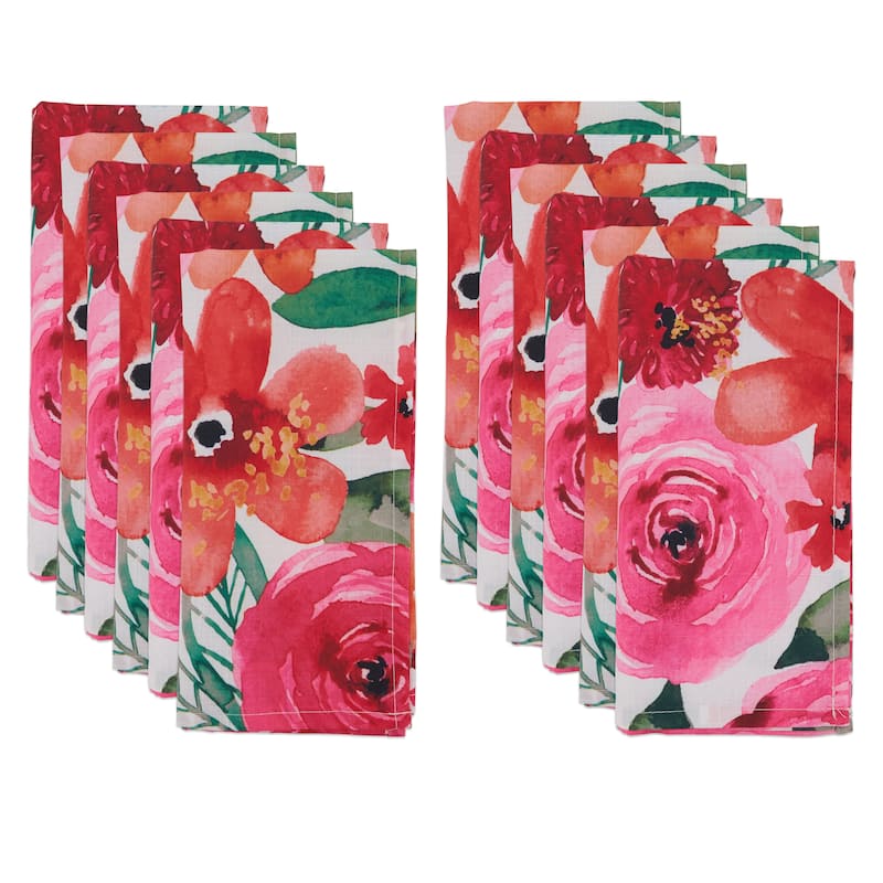 Floral Design Napkins (Set of 12) - 20" x 20"