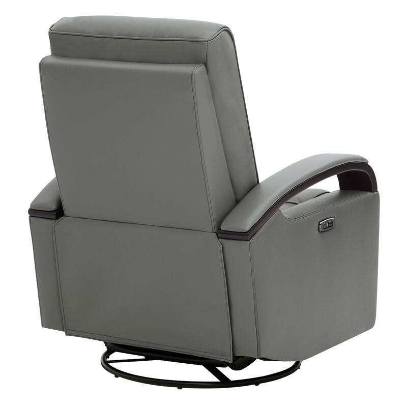Spruce & Spring Regan Leather Power Recliner Swivel Glider Rocker with Power Headrest