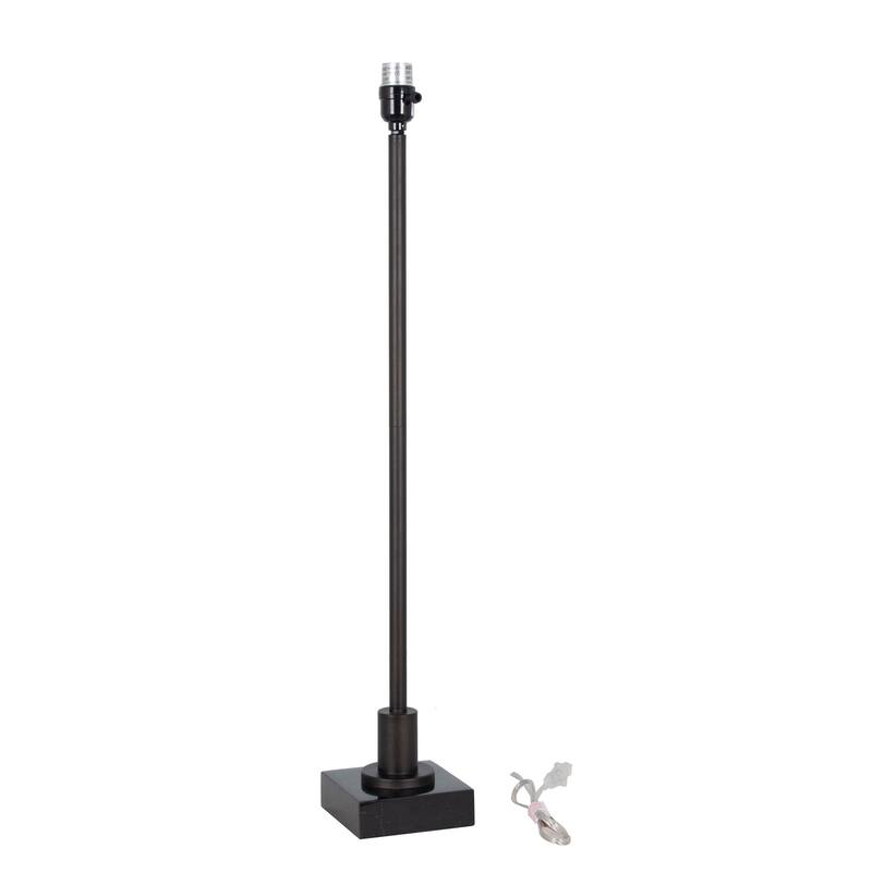 Iron 37" Buffet Lamp with Linen Shade, Bronze/Black (Set of 2)
