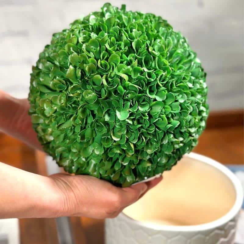 Faux Preserved Artificial Boxwood Ball Topiary Plant 7.25"H, Green - ABN5P014-GRN