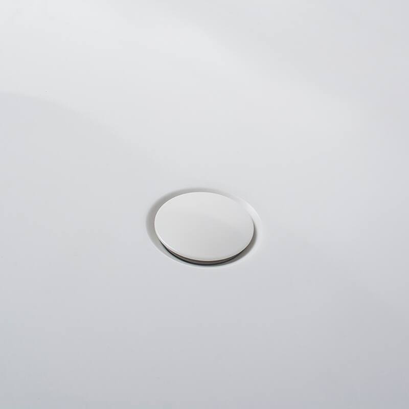 63 in. x 37.4 in. Solid Surface Freestanding Flatbottom Soaking Bathtub