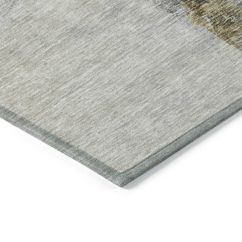 Machine Washable Indoor/ Outdoor Abstract Chantille Rug