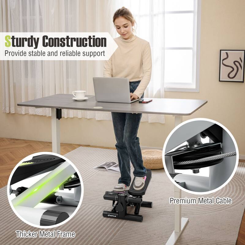 Goplus Mini Stepper for Exercise at Home with Resistance Bands - See Details