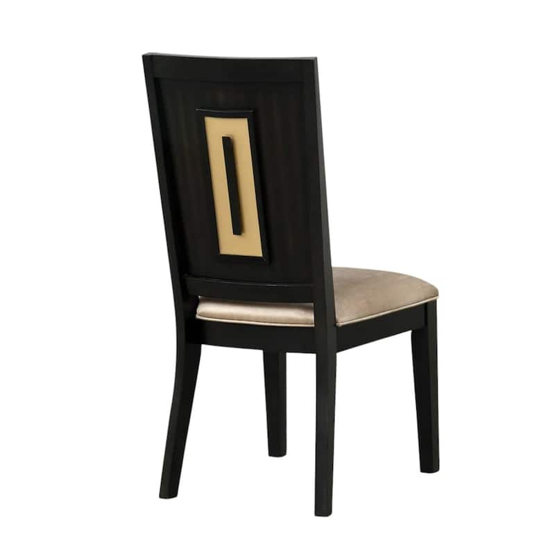 Set of 2 Upholstered Dining Chairs with Pad Seat in Espresso