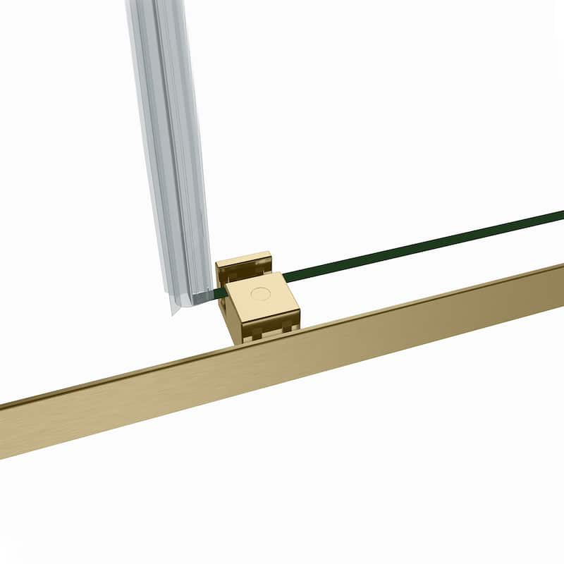 Spezia 56"W x 76"H Sliding Frameless Shower Door in Brushed Gold