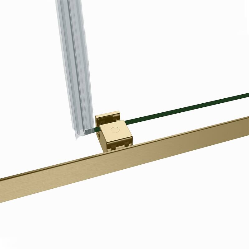 Spezia 64" W x 76" H Sliding Frameless Shower Enclosure,Brushed Gold