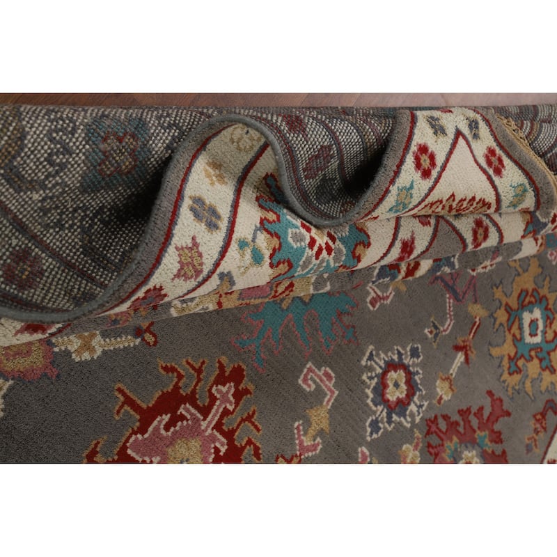 Hand Knotted Oriental 100% Wool Carpet Transitional All-Over Greys & Charcoal Oushak Area Rug - 10' 1'' X 8' 2''