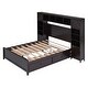 preview thumbnail 4 of 8, Full Size Wooden Bed with All-in-One Cabinet, Shelf & 4 Drawers, Espresso- Versatile Storage & Solid Pine Wood Frame for Bedroom
