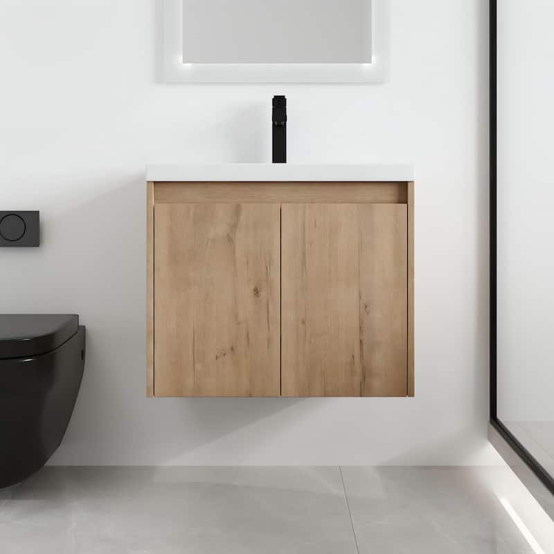 Malwee 24"/48" Floating Bathroom Vanity,Wall Mounted Bathroom Vanity with Sink,Soft Close Door and Adjustable Shelf