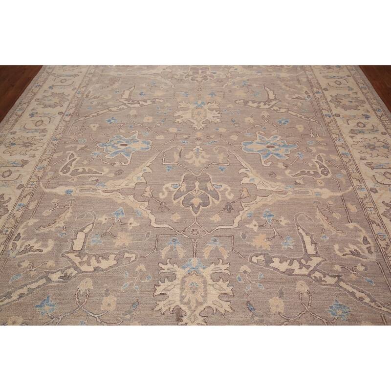 Oushak Turkish Area Rug Vegetable Dye Handmade Wool Carpet - 8'8" x 11'8"