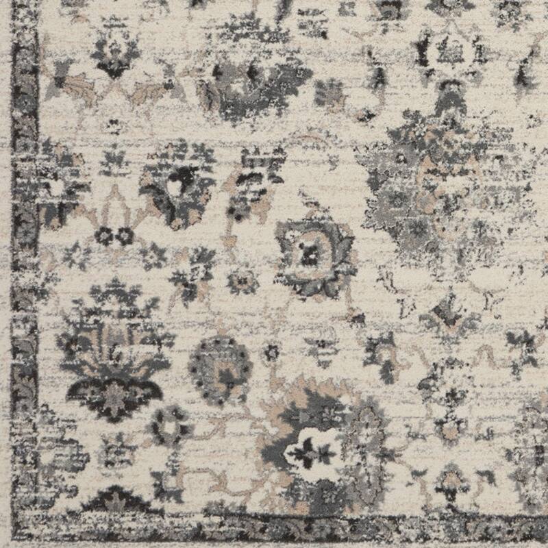 Distressed Floral Stain Resistant Soft Area Rug - 126' X '94' X '0.75