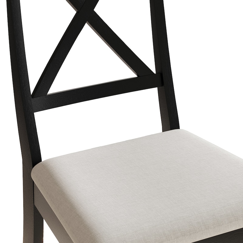 CraftPorch Farmhouse Style Wooden Dining Chairs (Set of 2) - N/A