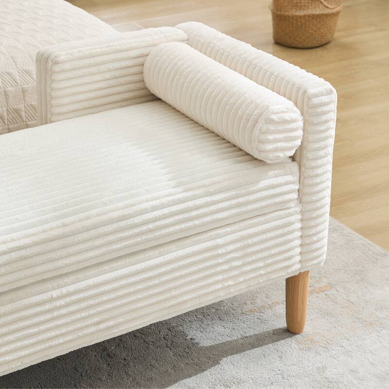 65.4"W End of Bed Storage Bench,Modern Ottoman Bench with Arms and Pillows