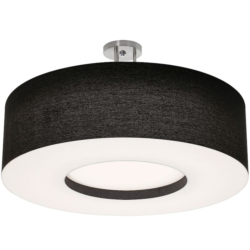 AFX Montclair 30'' LED Semi-Flush Mount - Satin Nickel Finish - Black