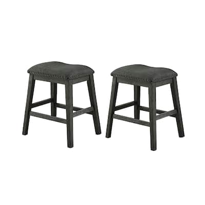 Linen-Fabric Padded Counter Stool