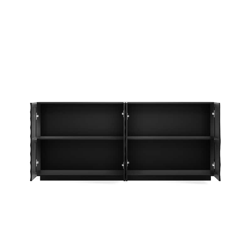 4 Doors Modern Storage Sideboard Cabinet with Freestanding Anti Dumping