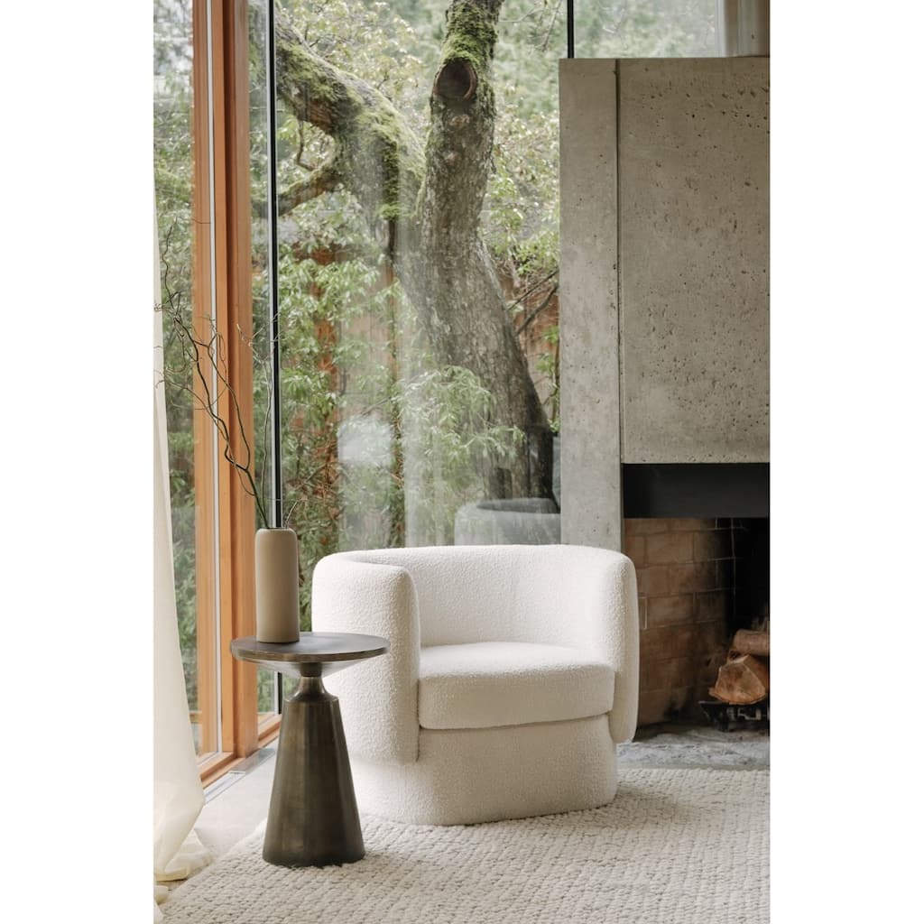 Aurelle Home Grey Aluminum Industrial Accent Table