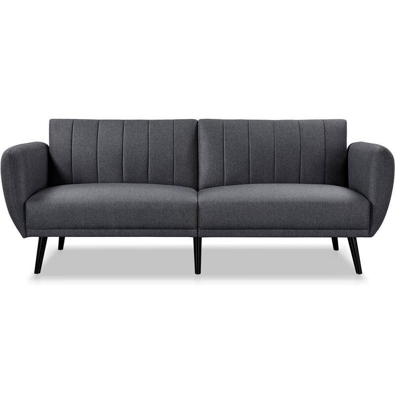 Modern ScandinavianLinen Upholstered Sofa Bed with Wooden Legs