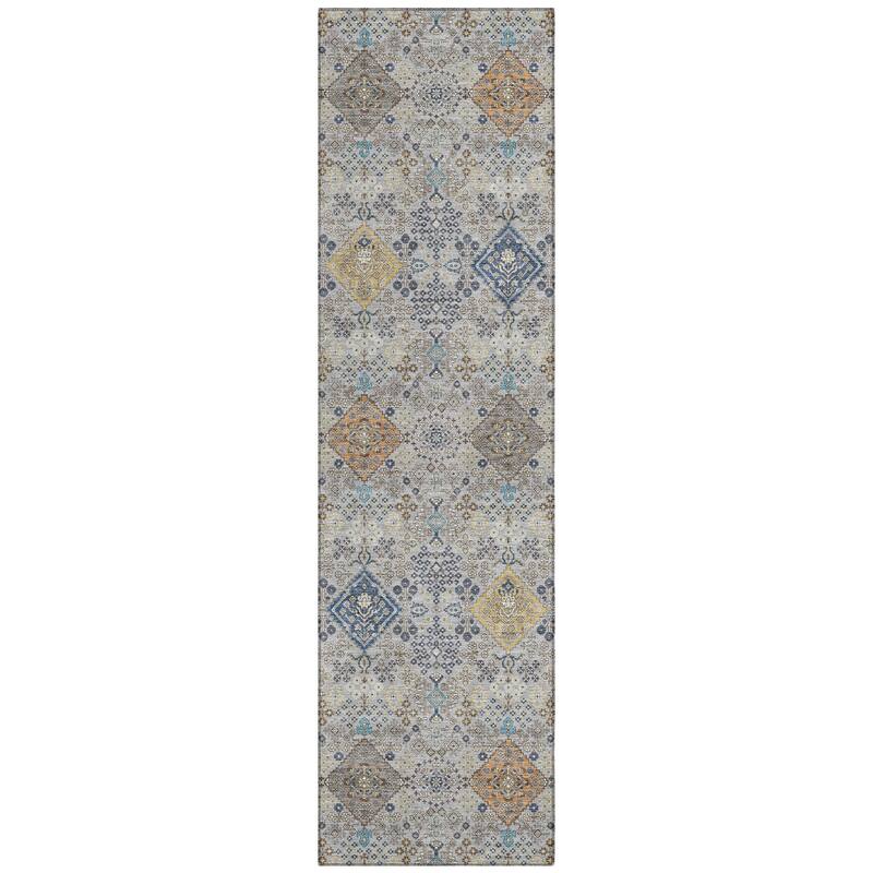 Machine Washable Indoor/ Outdoor Boho Panel Chantille Rug