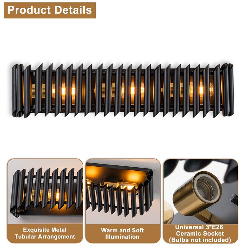 Black Angled Slatted Cylinder Wall Sconce Modern Industrial Light