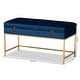 preview thumbnail 20 of 19, Aliana Glam and Luxe Velvet and Gold Metal Large Storage Ottoman