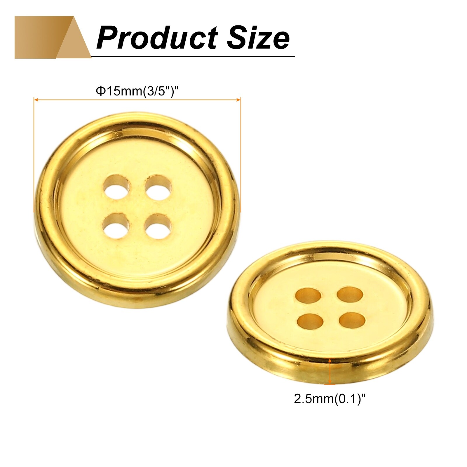 Plastic Sewing Buttons 4-Hole Round Replacement Craft Button for Coats Clothing - 25mm