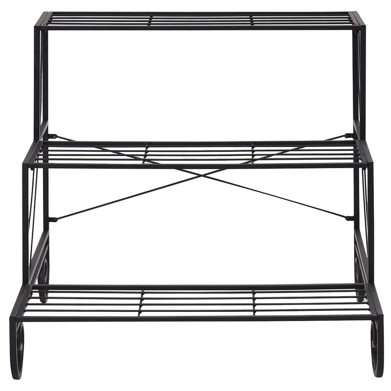Kaivu 3-tier Black Metal Flower Plant Shelf Display Rack by Havenside Home
