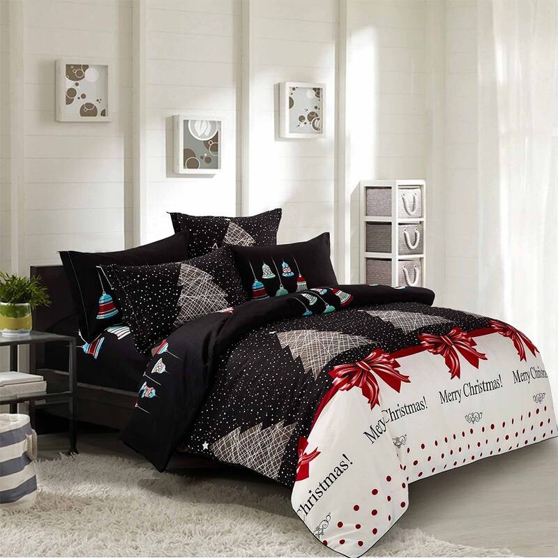 3pc Full Size Christmas Duvet Cover Set Black Bed Bath & Beyond