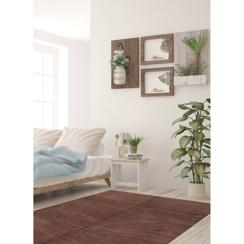 ECARPETGALLERY Hand-knotted Opulence Dark Brown Silk, Wool Rug - 8'1 x 10'0