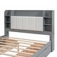 preview thumbnail 26 of 31, Queen Size Storage Platform Bed 4 Drawers Concise Design Wood Slat Support with Upholstered Headboard and Multi-Shelves