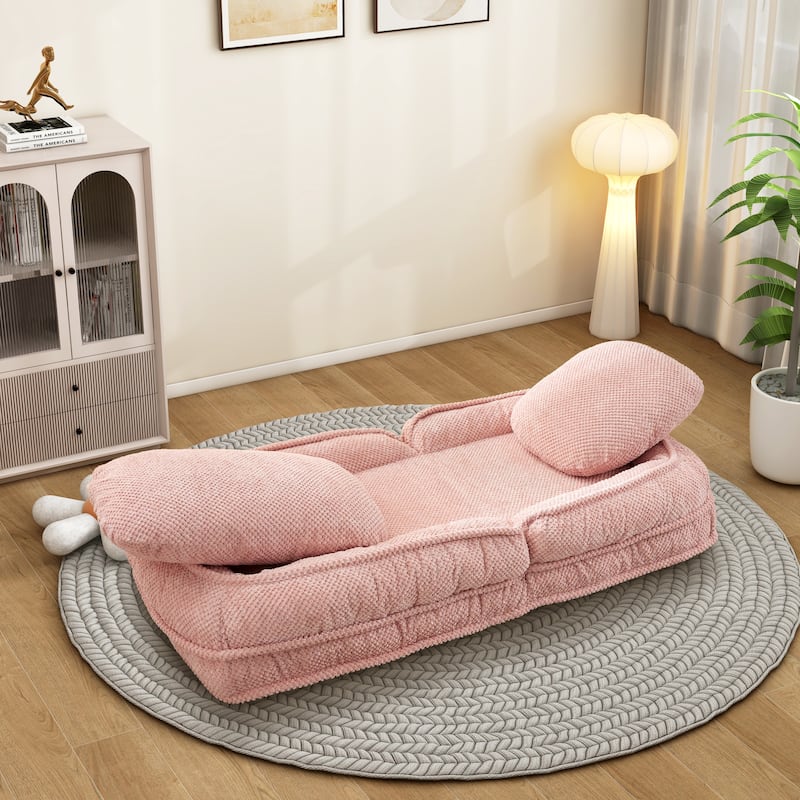 Modern Convertible Accent Chair, Adjustable Floor Lazy Sofa Couch