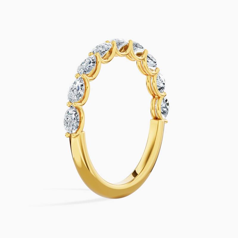 Auriya 14k Gold Pear-shaped East-West Lab Grown Diamond Half Eternity Band 0.90 - 3.00 ct. tw. (F-G, VS)