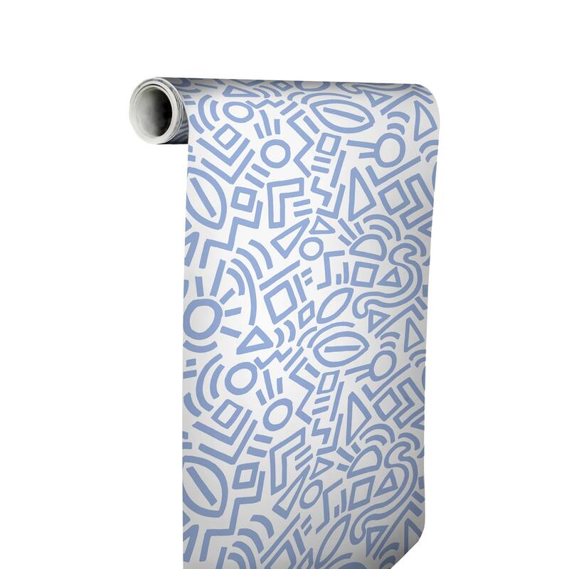 Aelfie Periwinkle Doodle Abstract Peel & Stick Wallpaper
