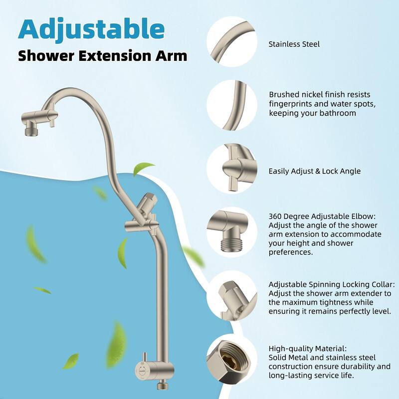 4-way Dual Shower Heads w/5-Spray Rain Shower&10-setting Hand Shower