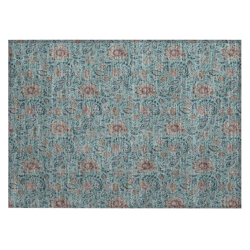 Machine Washable Indoor/ Outdoor Chantille Farmhouse Floral Rug