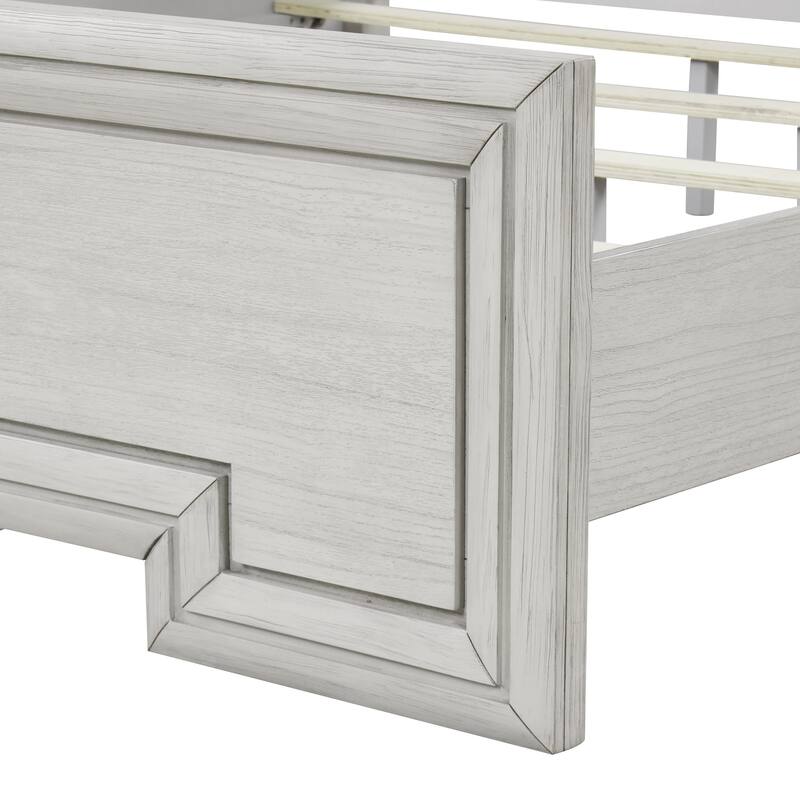Furniture of America Klasiin 5-Piece Rustic White Wood Panel Bedroom Set