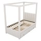 preview thumbnail 6 of 10, Traditional Modern Twin Size Upholstery Platform Bed with Storage Drawers,Extra Trundle Under-Bed,Bunk Bed with Canopy Roof