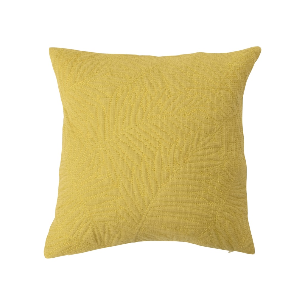 Cotton Pillow with Quilted Fern Frond Pattern