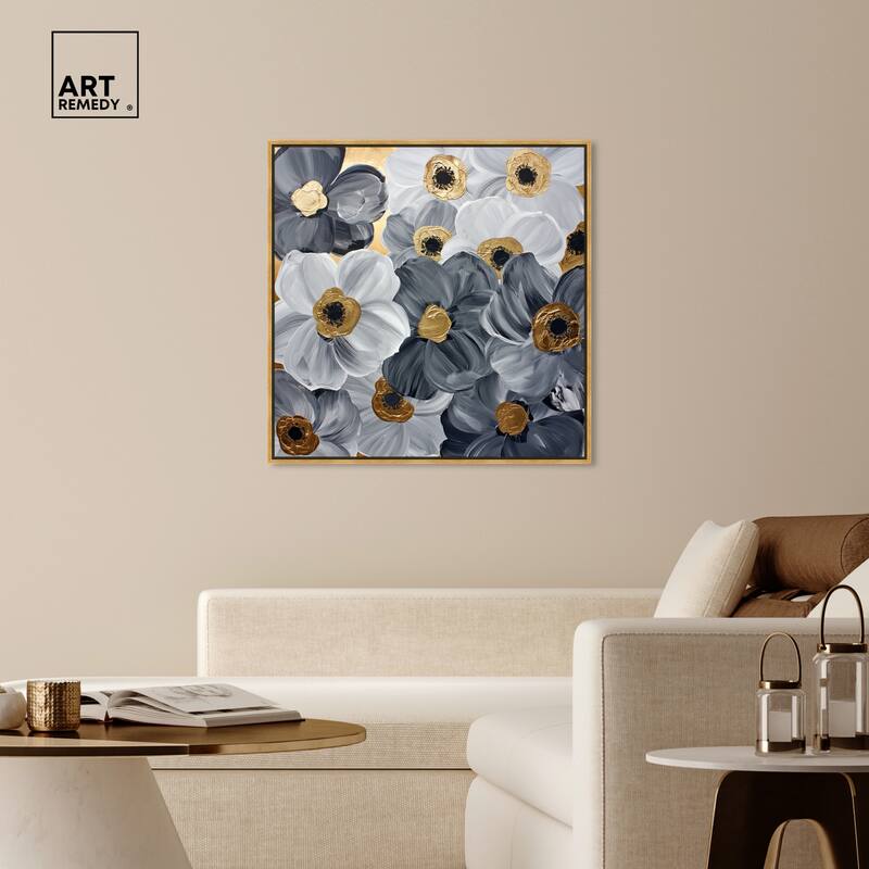 Art Remedy Fields And Fields Framed Floral Fine 1 Piece Canvas Wall Art
