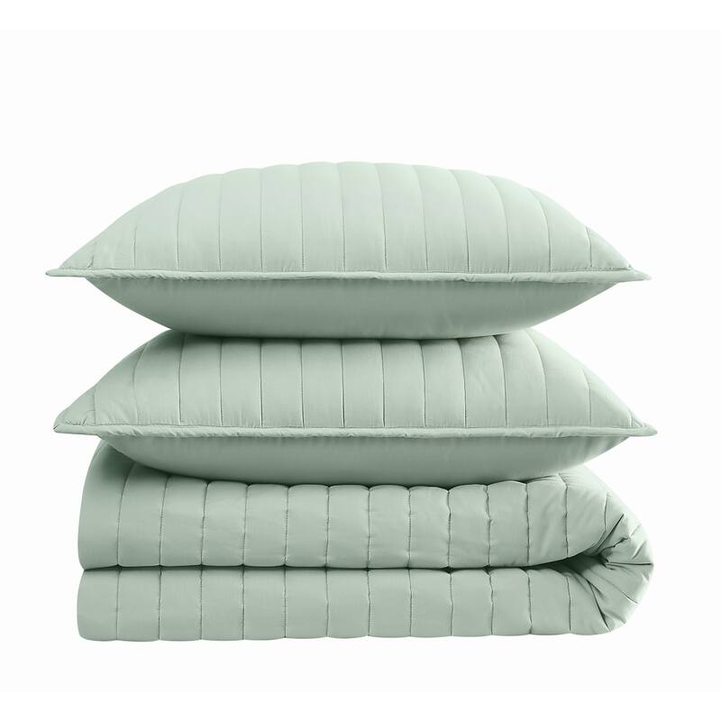 Brooklyn Loom Solid Cotton Percale Quilt Set