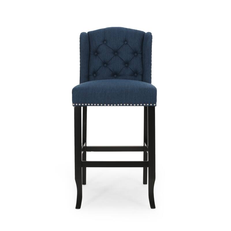 Vienna Contemporary Fabric Tufted Wingback 31 Inch Counter Stools, Set of 2