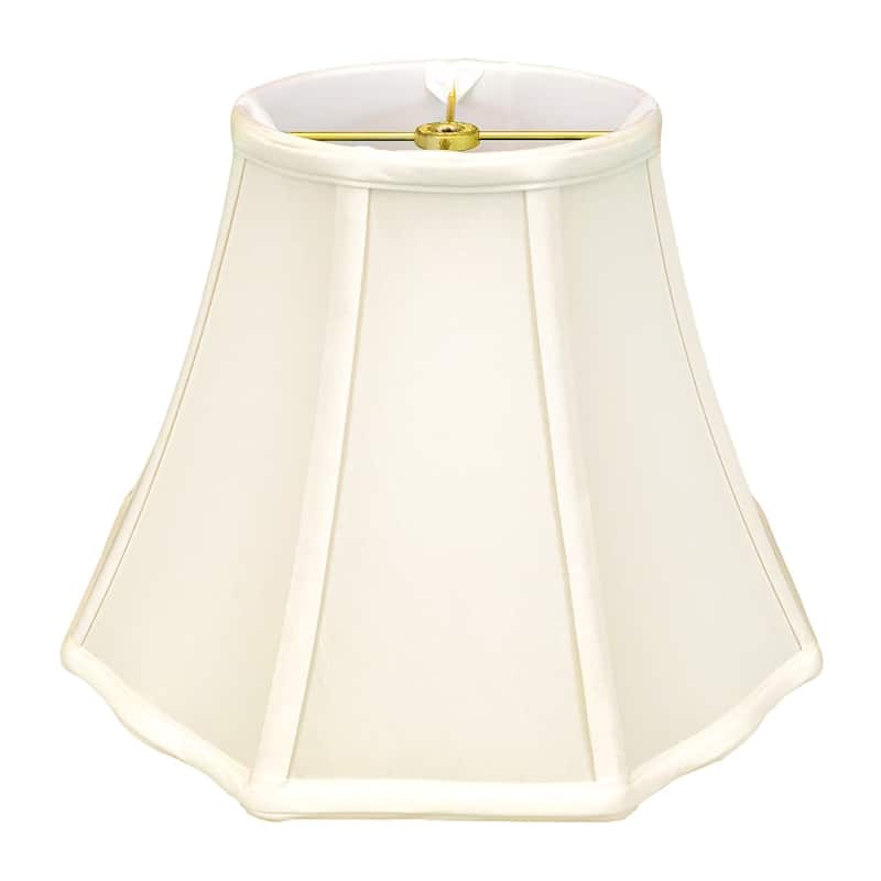 Royal Designs Flare Bottom Outside Corner Scalloped Basic Lamp Shade, Eggshell, 6.5" x 12" x 9.25" - Single
