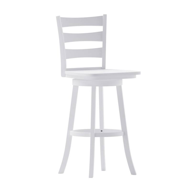 Commercial Grade Traditional Ladderback Wooden Swivel Barstool